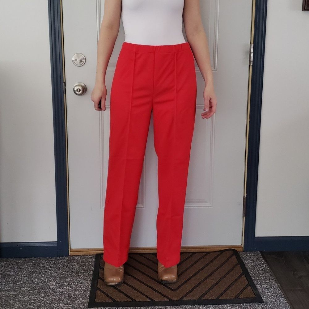 70s Deadstock Red Pleated Trousers